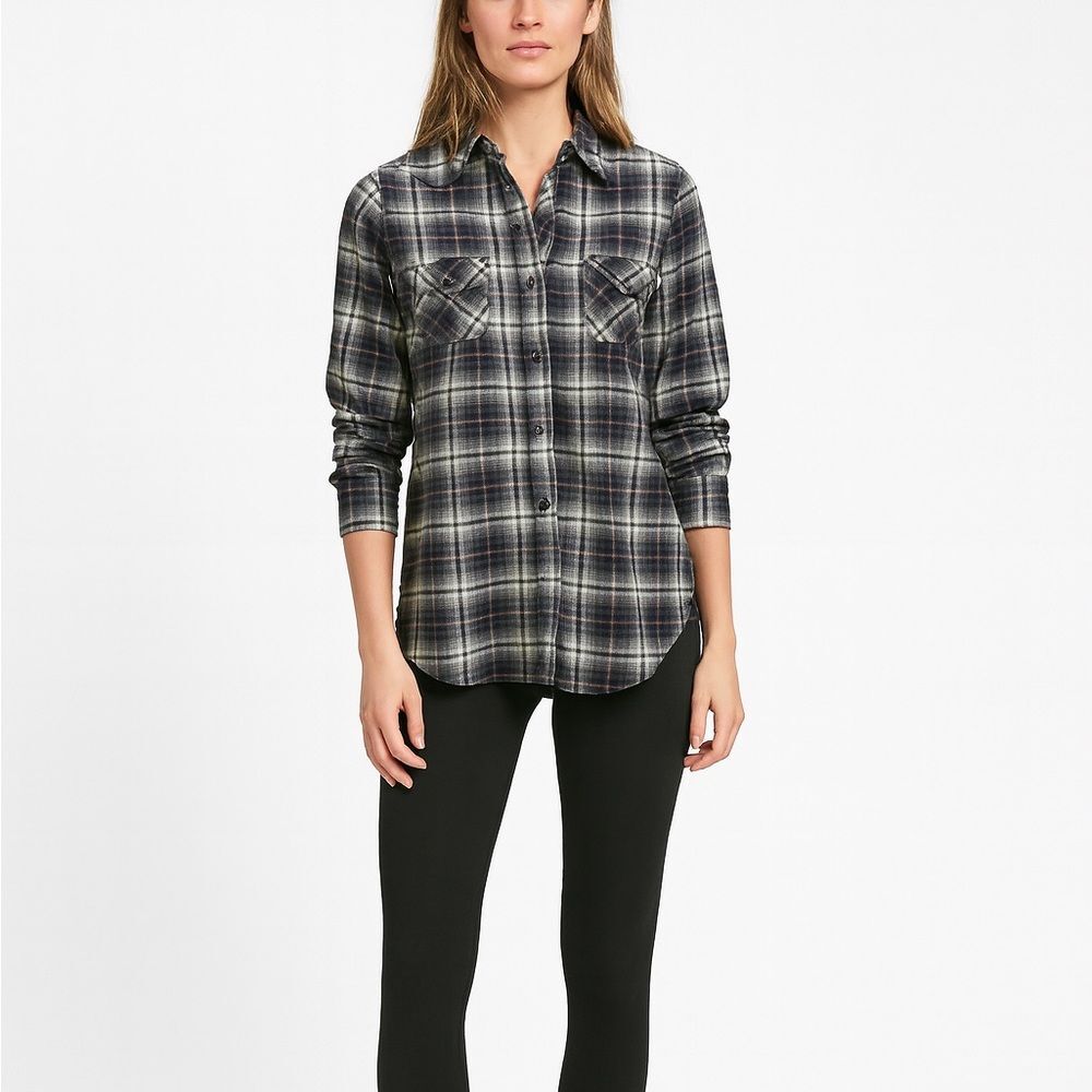 Cruel Girl Plaid Button Down Shirt